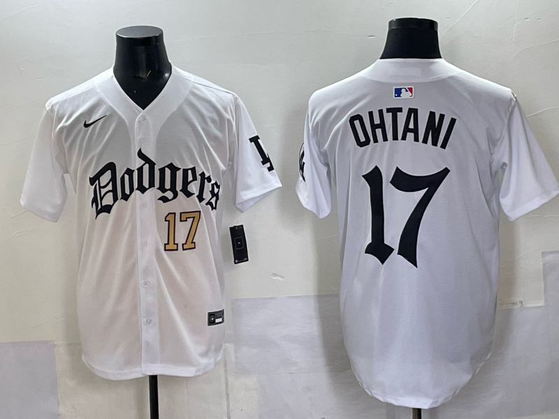 Men Los Angeles Dodgers #17 Ohtani white Nike 2025 MLB jersey 008